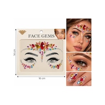 Renkli Model Yapışkanlı Yüz Taşı Face Gems Taşlı Yüz Ve Vücut Süsü