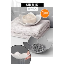 Buççin Online Mağaza Elastik Lotus Kaydırmaz Katı Sabunluk Ve Süngerlik Silikon Banyo Düzenleyici Silikon Beyaz Çok Renkli