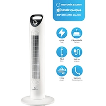 Pirantech Ev-30 Kule Tipi Vantilatör Sessiz Çalışma Şık Ve Modern Tasarım Ev Ve Ofis Kullanımı