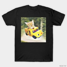 Flood Of Style Komik Kedi Sürüş Oyuncak Araba Meme T-shirt Erkekler Kadınlar Için % 100% Pamuk T Shirt Kısa Çok Renkli