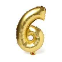 Rakam Folyo Balon Metalik Altın 6 Yaş Folyo Balon Metalik - 6 Yaş Balonu 100 Cm