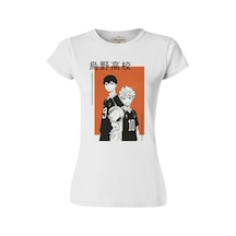 Haikyuu Karasuno Kagehina Beyaz Kadın Tshirt 001