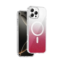 Onegif Apple İphone 16 Pro Max Sora Simli Magsafe Kapak - Kırmızı