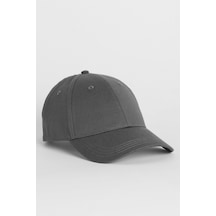 %100 Pamuk Erkek Şapka Metal Kilitli Gabardin Kep - Antrasit - Antrasit