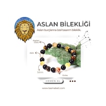 Aslan Burcu İçin Özel Doğal Taş Bilekliği Çok Renkli