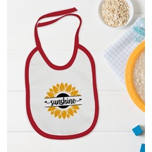 BK Kids Sunshine Tasarımlı Kırmızı Bebek Mama Önlüğü-1 Kırmızı