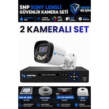 2 Kameralı 500gb-5mp Gece Renkli Gülen Yüz 1080p Fullhd Kamera Set-su Gecirmez-sabit İp Gerektirmez