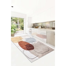 West Home Dijital Baskı Yıkanabilir Kaymaz Taban Leke Tutmaz Bej Mutfak Halısı Salon Halısı Ve Yolluk Wh 578 Beige