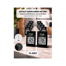 Meo 10'lu Paket - Google Yorum Standı - Qr Kodlu Masaüstü Pleksi Stand Siyah