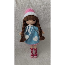 Kış Güzeli Amigurumi Örgü Oyuncak Mavi