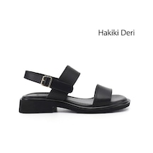 Gönderi(R) Gönderi R Kadın Siyah Tokalı Bantlı Hakiki Deri Sandalet Dyza72745517