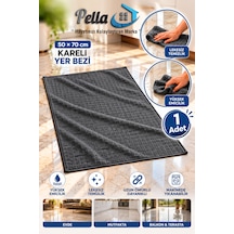 Premium Kareli Yer Bezi 50x70 Cm Büyük Boy Yüksek Emici 1 Adet Gri