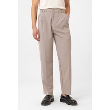 Antioch Çift Pileli Baggy Fit Erkek Pantolon Taş