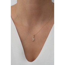 14 Ayar Altın Minimal Yunus Kolye Sarı Altın