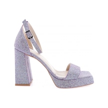 Dgn 666-2164-23y Kadin Platform Yüksek Topuk Sandalet 666-2164-R16485 Kum Rengi - Mor