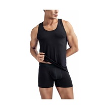 Erkek 2'li Ekonomik Paket Siyah Bambu Atlet Ve Boxer Seti Siyah