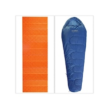 Alfa Pro Uyku Tulumu 0 Derece & Ultralight Comfort Katlanır Mat Turuncu Kamp Seti Mavi