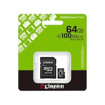 Kingston Sdcs3-64gb 64gb Microsdxc Canvas Select Plus Gen3 100mb-s A1 Card + Adapter Hafıza Kartı K