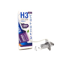 Photon H3 55 Watt 12v Dense Vision +%20 Fazla Işık Halojen Far Ampulü Sarı