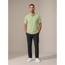 Maccali Erkek Açık Yeşil Yazlık Basic Polo Yaka Tişört