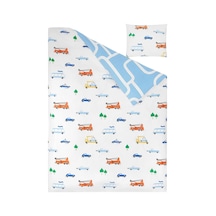 Ikea Bergfınk Tek Kişilik Nevresim Takımı 150 X 200 Cm Beyaz - Turuncu - Mavi - Sarı Çok Renkli