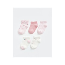 LC Waikiki Alıta Cıty Farkıyla Lcw Baby Pembe Desenli 5'li Paket Kız Bebek Patik Çorap Pembe - 925413075 Pembe