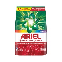 Ariel Oxı 5,5 Kg Renklilere Özel Aquapudra Toz Çamaşır Deterjanı 2'li Avantaj Paketi Mıchu