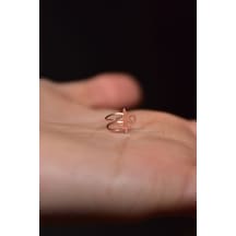 Papatya Silver 925 Ayar Gümüş Rose Kaplama Elif Vav Kıkırdak Küpe
