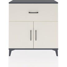 Arges Şifonyer Tek Raflı Tek Çekmeceli 2 Kapaklı 88x30x96 Antrasit-aytaşı Antrasit
