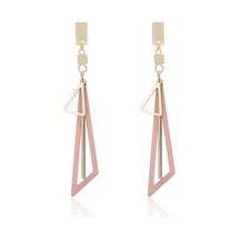 Geeksen "geometrik Yeşil Altın Renkli Küpe - Şık Ve Hafif Aksesuar" Gold