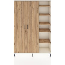Arges Dolap 7 Raflı 2 Kapaklı Tek Askılı 132x30x195 Aytaşı-çam/çam Atlas Çam/atlas Çam