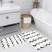 Rovigo Home Baskılı Kaymaz Taban 2 Li Banyo Paspas Takım Rvg5171-100X60-60X50 Çok Renkli