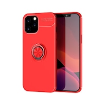 Apple Uyumlu - iPhone 12 Pro Max Kılıf Range Yüzüklü Silikon - Kırmızı