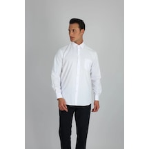 Lorenzo Mazzoli Soft Saten R 900 Beyaz Erkek Gömlek Beyaz