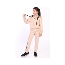 Toontoy Kids Toontoy Kız Çocuk Now Baskılı Eşofman Takım Bej