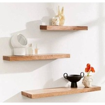Dekoratif Yüzen Ahşap Raf Tekli 60x20x4 Cm Gizli Monte Demir Aparatı Ile Göndermekteyiz Kahverengi