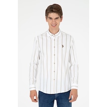 U.s. Polo Assn. Erkek Açık Haki Gömlek Desenli 50292089-vr183 Açık Haki