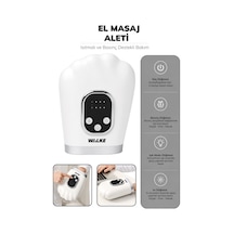 Walke Sıcak Kompres Hava Sıkıştırmalı Mavi Ve Kırmızı Işık Teknolojili El Masaj Aleti E-01 Beyaz