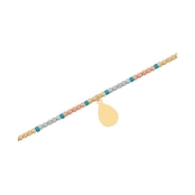 Diamond Line - Gülaylar - 3 Renkli Altın 14 Ayar Toplu Bileklik Standart N11.21848 Sarı Altın