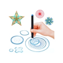 Desen Çizim Cetveli Spirograph 3 Boyutlu 6 Adet Mavi