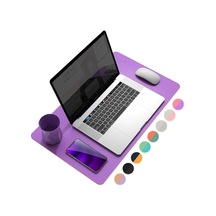 60x30 Cm Pembe Çift Taraflı Deri Desk Mat, Pu Deri Masa Koruyucu Ve Masa Sümeni, Suya Dayanıklı Kolay Silinebilir 2