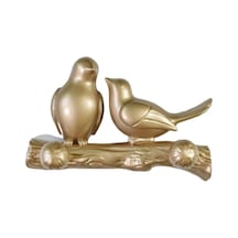 Suntek Kuşlar Ağaç Dalı Askı Ev Dekoratif Takı Yatak Odası Dolap Askı Altın Çok Renkli