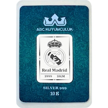 Hediyeye Özel 10 Gram Real Madrid Temalı 999 Ayar Gümüş İle Üretilmiş Gümüş Külçesi-757
