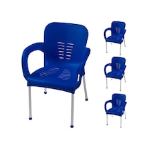 Onurçeşitpazari Comfort Aliminyum Ayaklı Mavi 4 Adet Sandalye Mavi