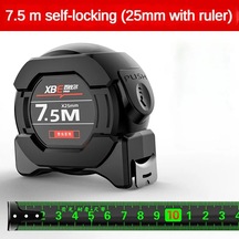 Kendinden Kilitleme Çelik Mezura Siyah Floresan Bant 5m Yüksek Hassasiyetli 7.5mx25mm Diğer