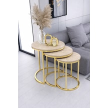 Armoni 3'lü C Zigon Gold Kaplama Traverten Mdf Mebran Demonte