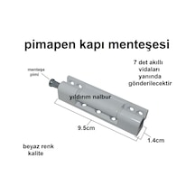 4 Adet Pimapen Menteşesi Kapı için 9.5 Cm Beyaz Vidalar Yanında