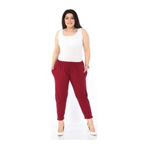 Bordo Esnek Pantolon 21C-0987
