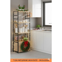 2 Kapaklı 4 Raflı Mutfak Standı Kahve Köşesi Mutfak Rafı Çok Amaçlı Dolap Bangosu Çam