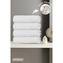 4'lü Beyaz Jelena Banyo Havlusu 70x140 Cm, 490 Gr, %100pamuk, Spa Ve Otel Havlusu, Günlük Kullanıma Uy Beyaz